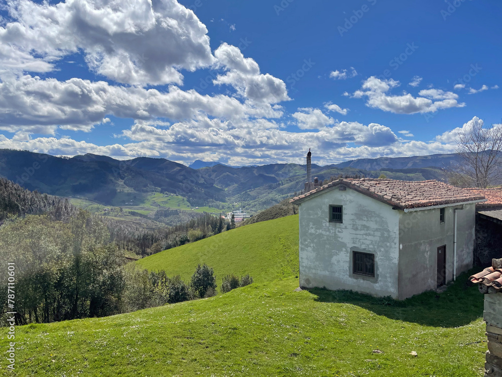 Scenery on the pilgrimage route Camino del Norte in Northern Spain