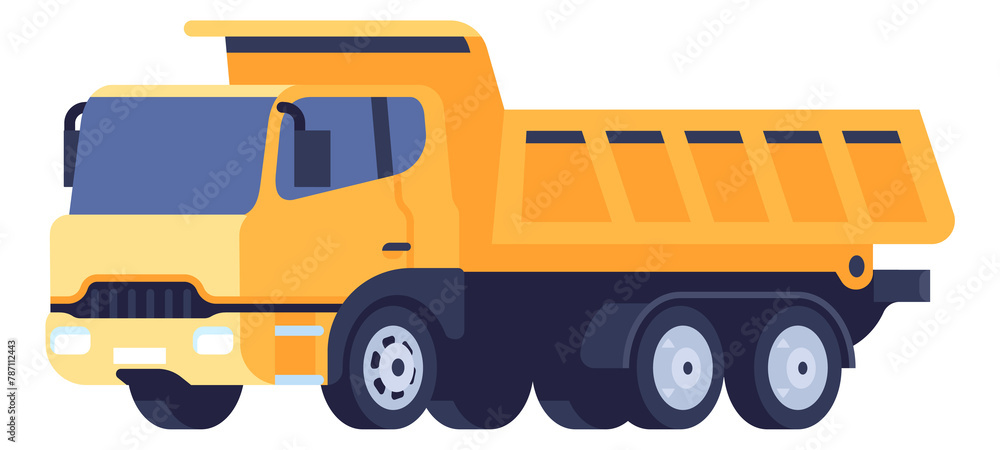 Naklejka premium Dump truck icon. Heavy machiner color symbol