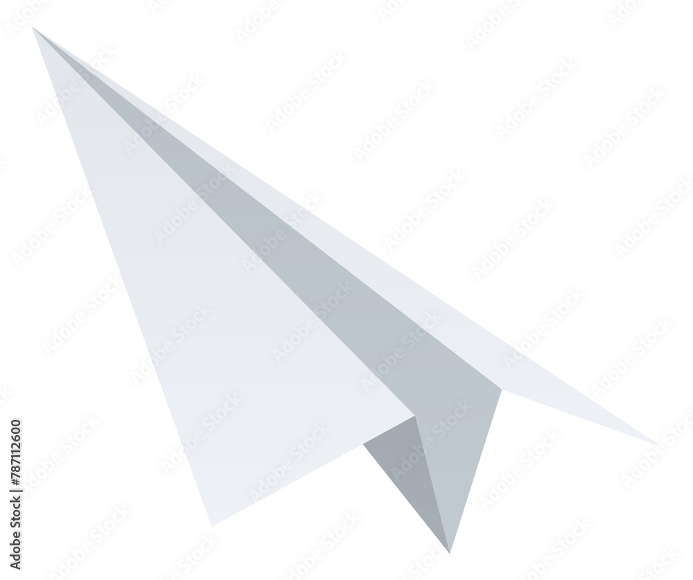 Origami airplane. White folded paper plane icon Origami airplane. White folded paper plane icon