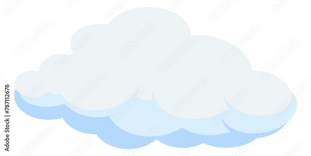 Fluffy cloud icon. Cartoon sky weather symbol
