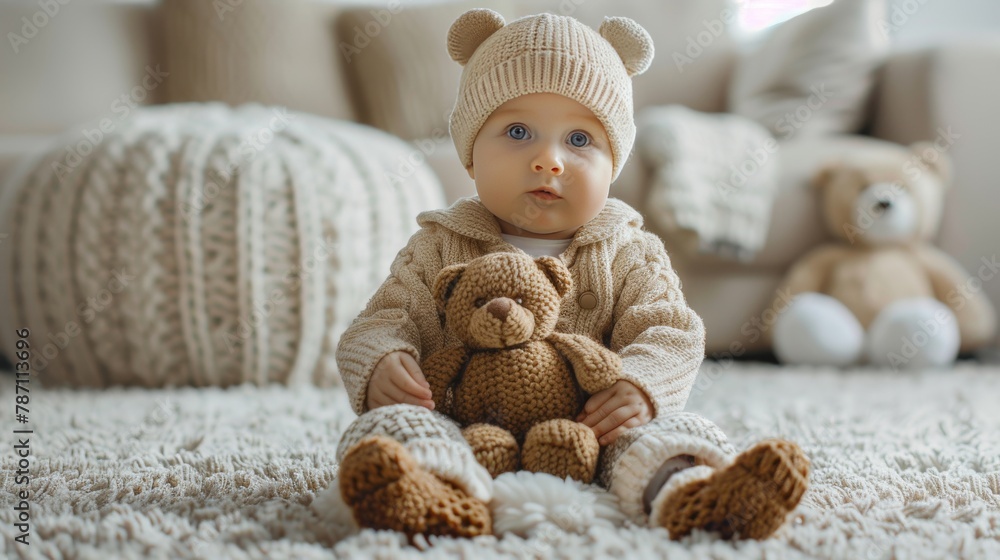 small child teddy bear sitting