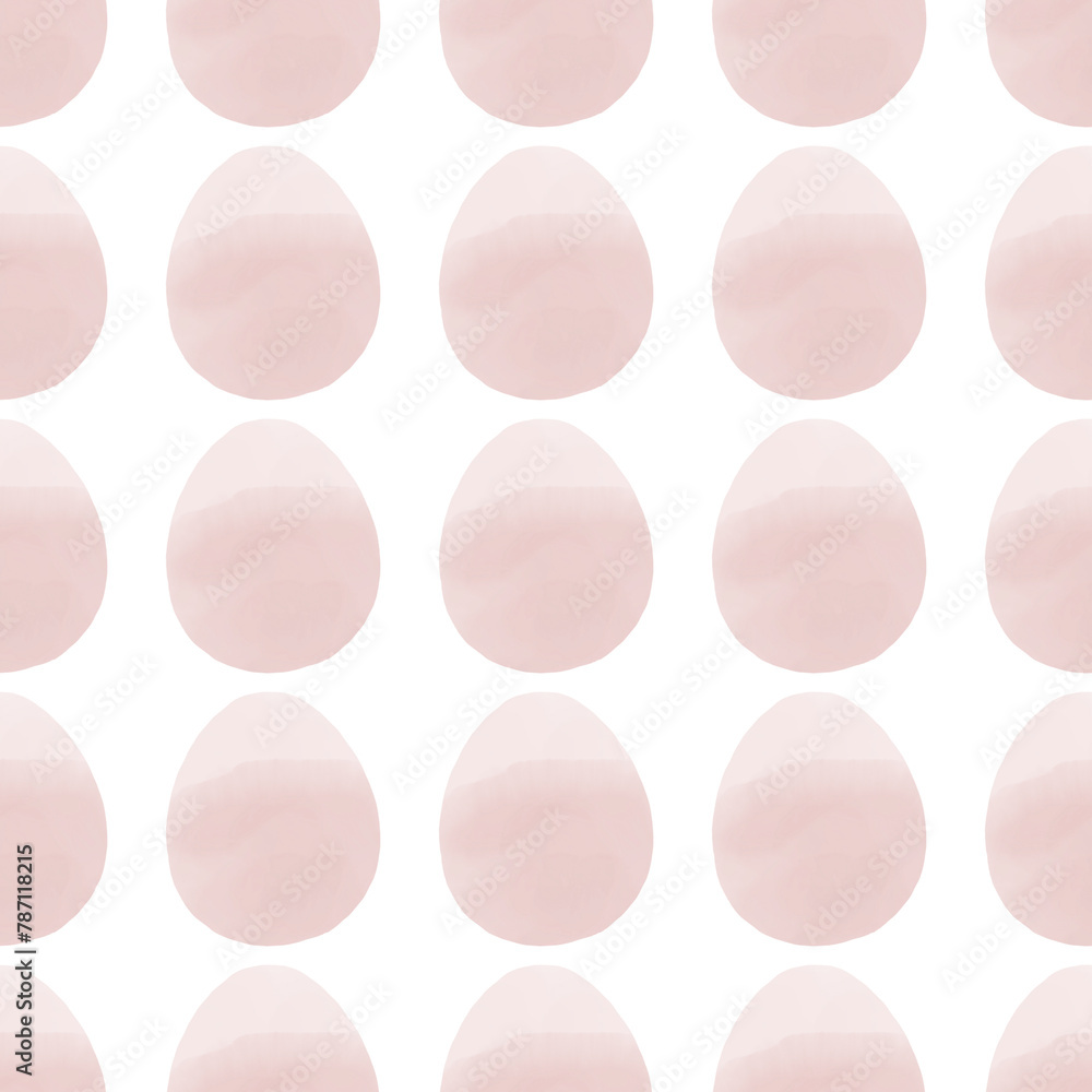 Seamless pattern with easter eggs, hand drawn illustration in watercolor style