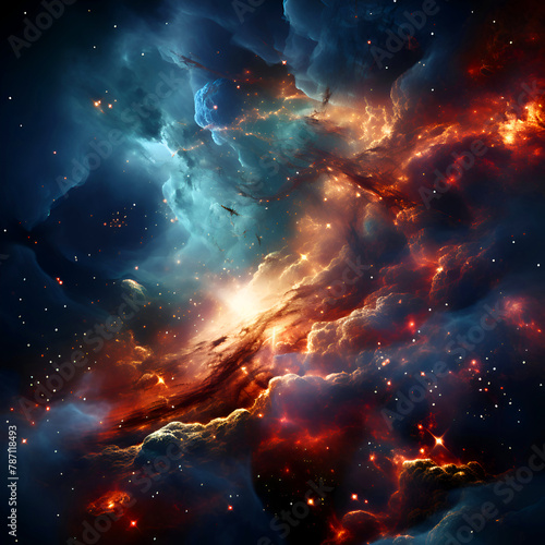 Abstract space background with stars and nebula. computer generated image.