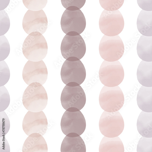 Seamless pattern with easter eggs, hand drawn illustration in watercolor style