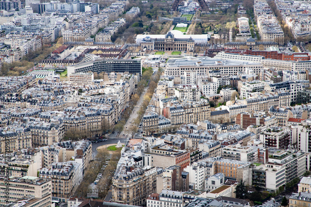 earial view over Paris, France