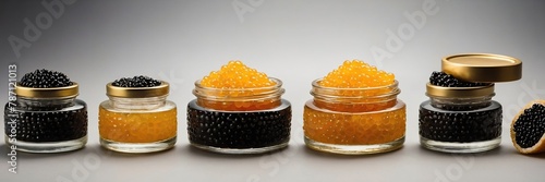 Luxurious presentation of Golden Osetra Caviar. photo