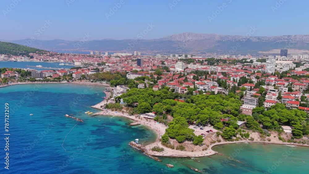 Split, Croatia: Aerial view of famous Mediterranean city by Adriatic Sea, summer day with clear blue sky - landscape panorama of Europe from above
Split, Croatia: Aerial view of famous Mediterranean city by Adriatic Sea, summer day with clear blue sky - landscape panorama of Europe from above