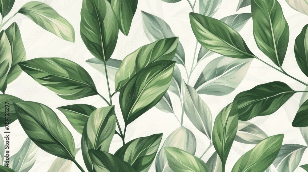 Eco-friendly hand drawn green leaves background. Ecology, healthy environment, nature, decoration, beauty product concept design backdrop Eco-friendly hand drawn green leaves background. Ecology, healthy environment, nature, decoration, beauty product concept design backdrop