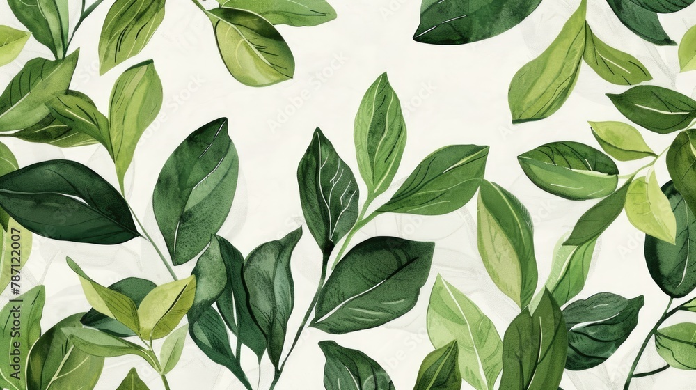 Eco-friendly hand drawn green leaves background. Ecology, healthy environment, nature, decoration, beauty product concept design backdrop Eco-friendly hand drawn green leaves background. Ecology, healthy environment, nature, decoration, beauty product concept design backdrop