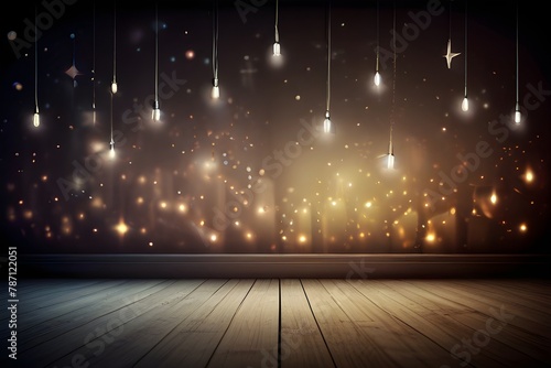 Sparkling lights product background Generative AI © Mazhar