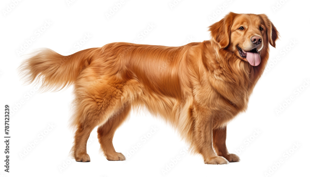 golden retriever dog isolated on transparent background cutout