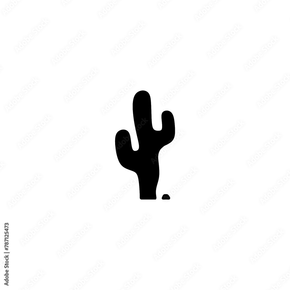 Silhouette cactus plant icon on transparent background Silhouette cactus plant icon on transparent background