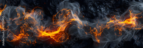 Fire flames moving against a black background An overlay of fire sparks on a smoke and flame background 