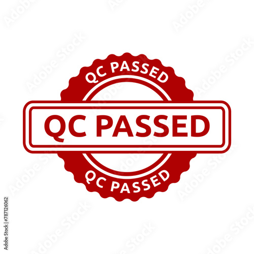 QC passed label. qc passed stamp. qc passed sticker design isolated on white background.
