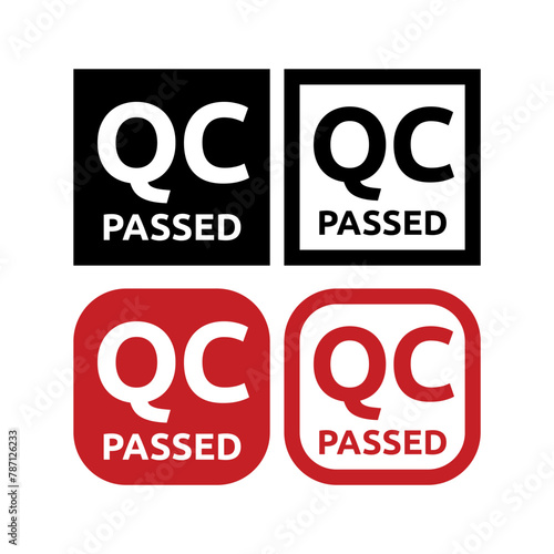 QC passed label. qc passed stamp. qc passed sticker design isolated on white background.