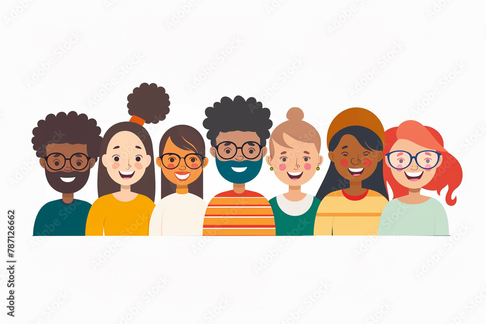 flat illustration, Multicultural unity