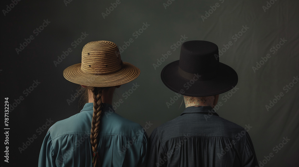 Distinctive attire and modest clothing worn by members of the Amish ...