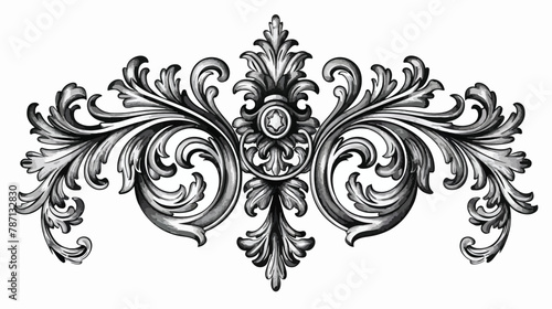 Baroque ornament with filigree in vector format 