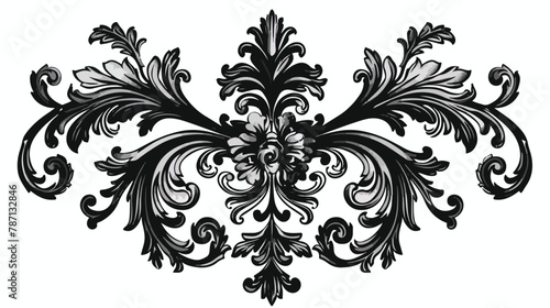 Baroque ornament with filigree in vector format 