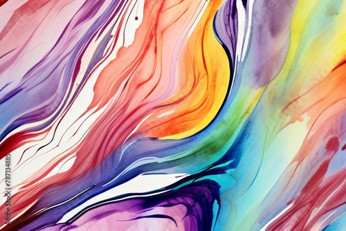 Closeup of abstract watercolor paint background texture with liquid fluid marbled paper texture banner texture. Generative AI            AI  