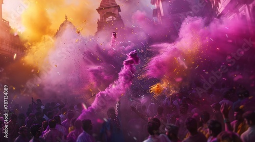 Holi festival  beautiful vibrant color