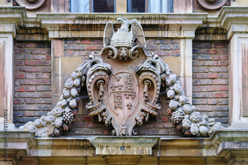 detail of the facade of the college building photo