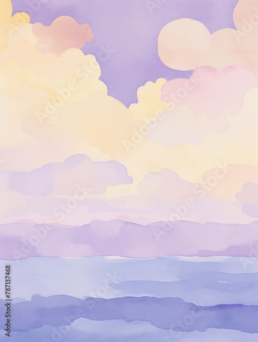 Amethyst twilight, violet sky, evenings jewel , water color, cartoon, animation 3D, vibrant