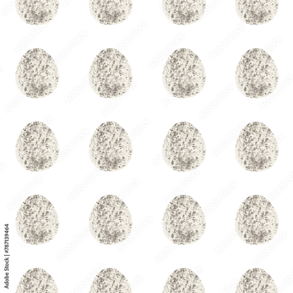 Fototapeta premium Seamless pattern with easter eggs, hand drawn illustration in watercolor style