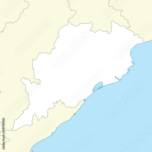 Location map of Odisha is a state of India
