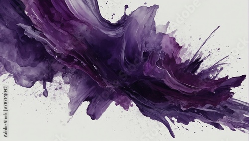 Abstract amethyst purple brush stroke illustration  isolated white background.