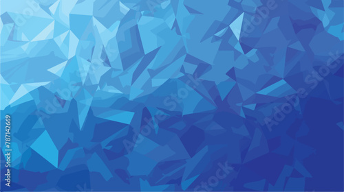Blue geometric rumpled triangular low poly origami photo