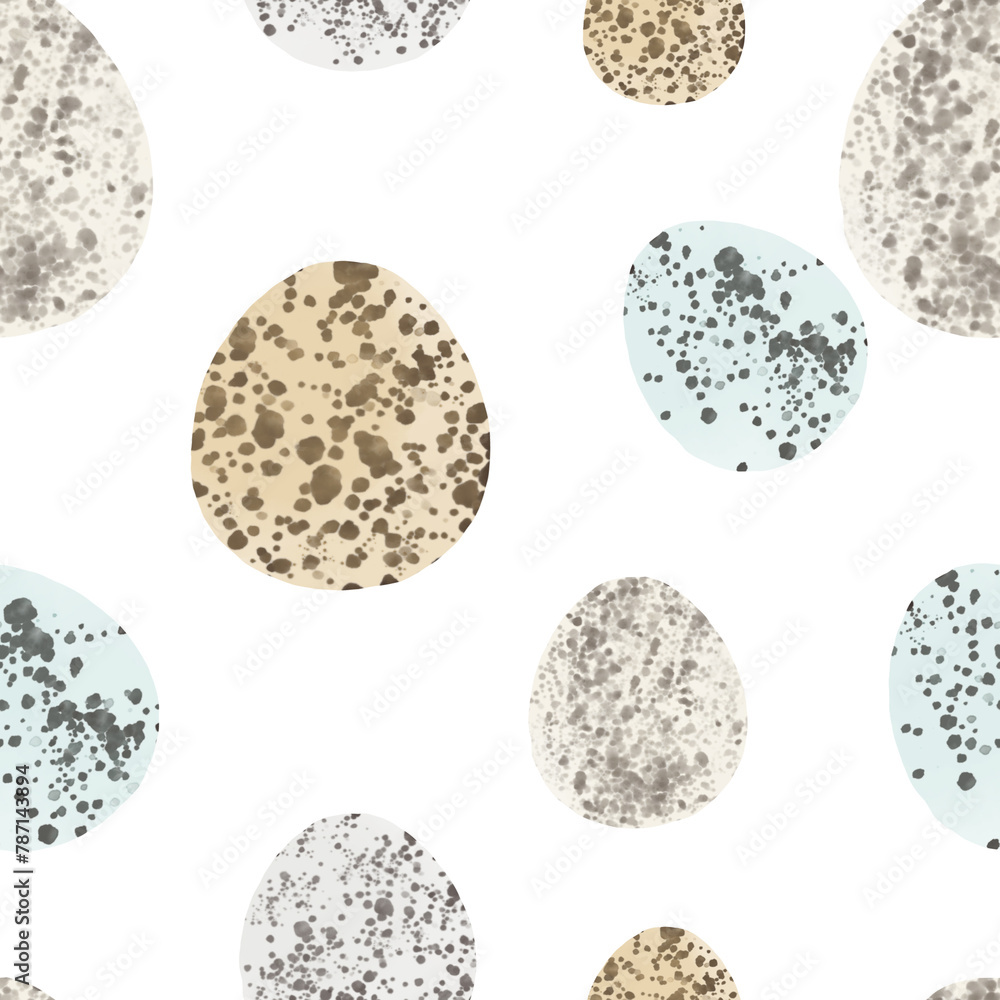Seamless pattern with easter eggs, hand drawn illustration in watercolor style Seamless pattern with easter eggs, hand drawn illustration in watercolor style