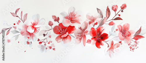 a painting of a red flower on a white background