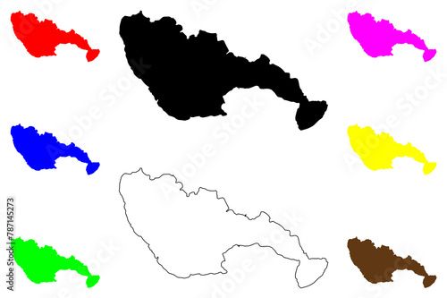 Vir island (Republic of Croatia, Adriatic Sea) map vector illustration, scribble sketch Vir map