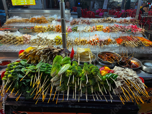 Jalan Alor Food Night Market at Bukit Bintang in the heart of Kuala Lumpur City photo