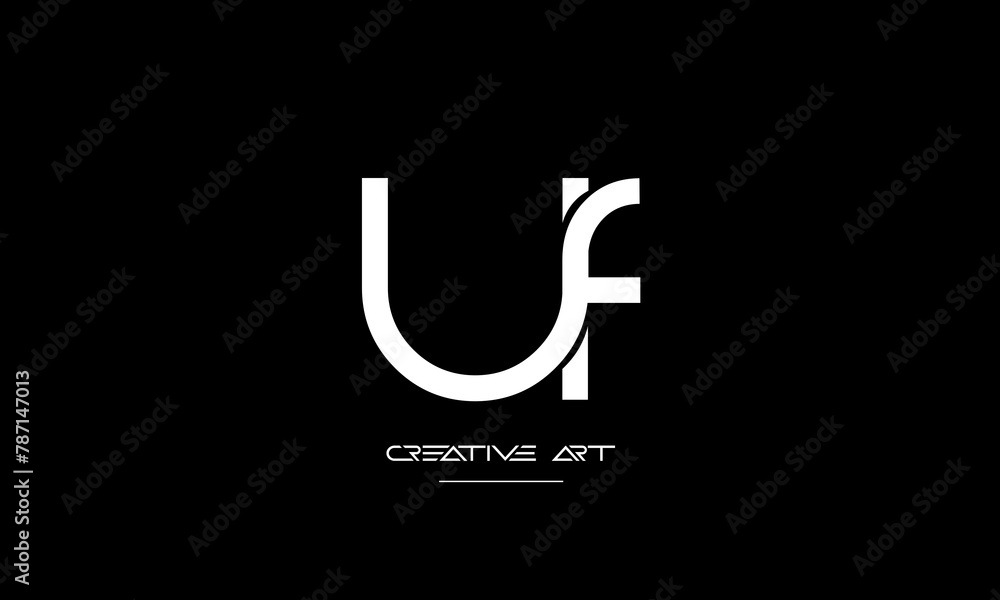 FU, UF, F, U abstract letters logo monogram FU, UF, F, U abstract letters logo monogram