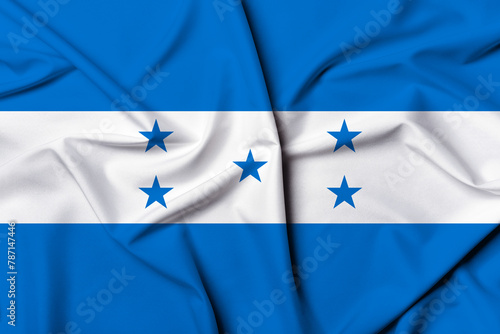 Beautifully waving and striped Honduras flag, flag background texture with vibrant colors and fabric background