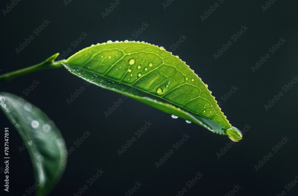 Grain rain, leaves and drops, spring background Grain rain, leaves and drops, spring background