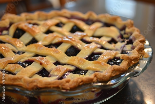 blueberry pie, traditional homemade deilicious food