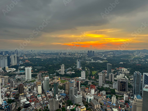 Canvas Print The skyline of Kuala Lumpur, the capital city of Malaysia during sunset