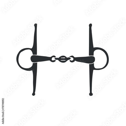 Vector hand drawn doodle sketch horse equestrian bit isolated on white background