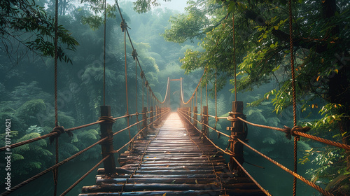 As you walk across the bridge, feel the tranquility of nature. 