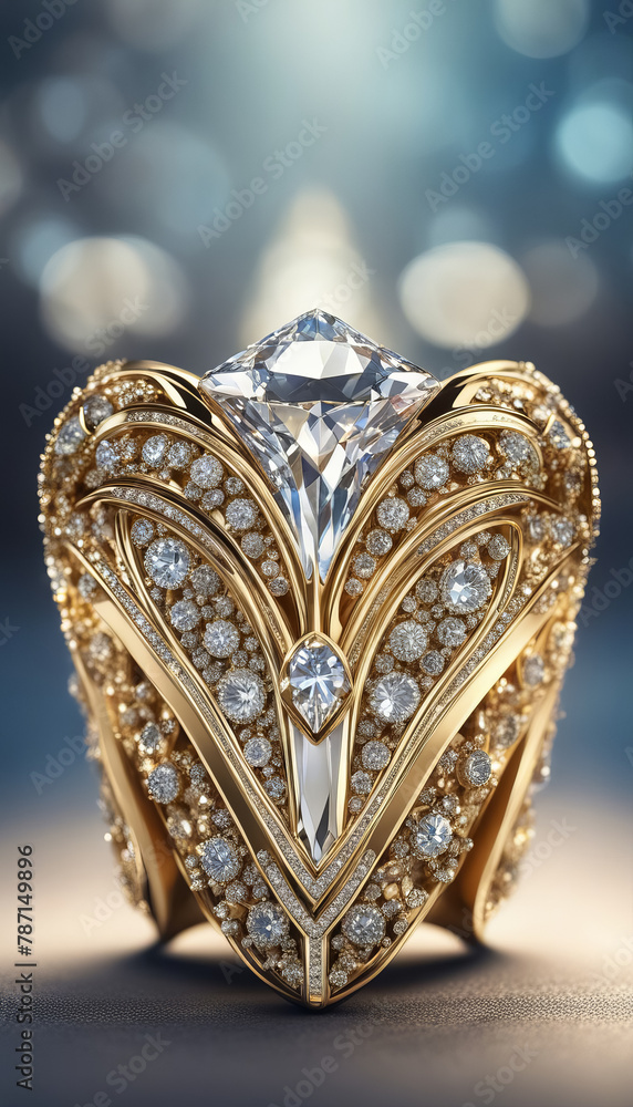Precious Diamond on Gold Ring Precious Diamond on Gold Ring
