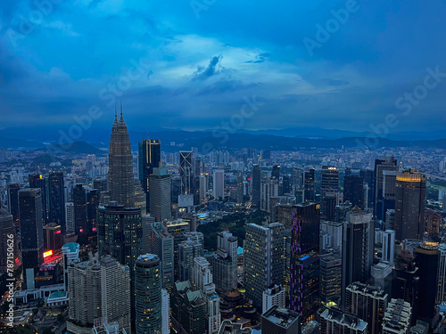 Photography The skyline of Kuala Lumpur during night seen von  Menara KL Tower