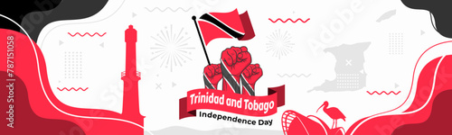 Trinidad and Tobago Independence Day card, August 31. Banners

