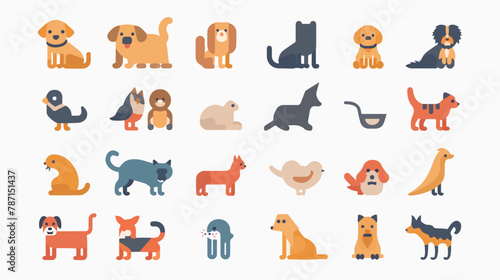 Fototapeta Naklejka Na Ścianę i Meble -  Pet friendly icon set. Included the icons as dog cat