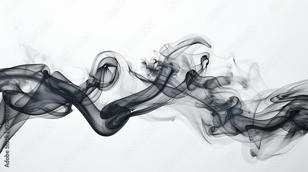 Abstract smoke,  Personal vaporizers fragrant steam. The concept of alternative non-nicotine smoking. Black smoke on a white background. E-cigarette. Evaporator. Taking Close-up. Vaping.