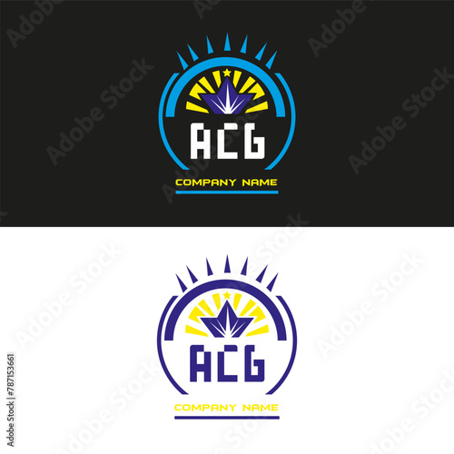 ACG letter logo vector design on black and white color background ACG letter logo icon design
 photo
