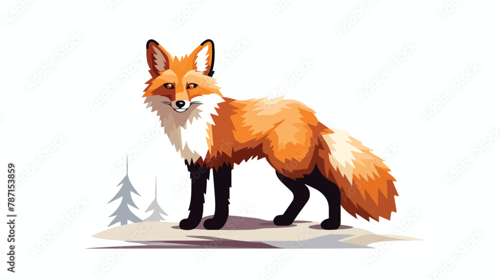 Pixel fox vector Vector illustration isolated on white