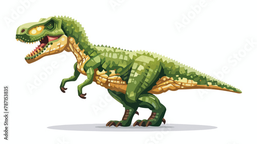 Pixel art dinosaur T-Rex on white background Vector illustration © Megan